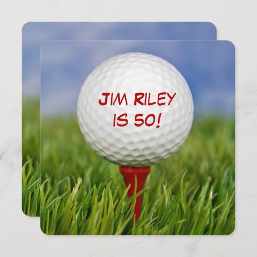 Invitation de la fête d'anniversaire de golf (Devant / Derrière)