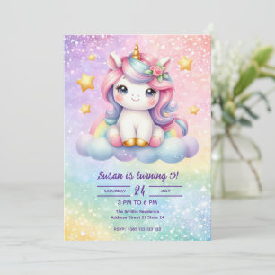 Invitation de la fête d'anniversaire de Kawaii Uni