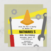 Invitation de la fête d'anniversaire de la constru (Devant / Derrière)