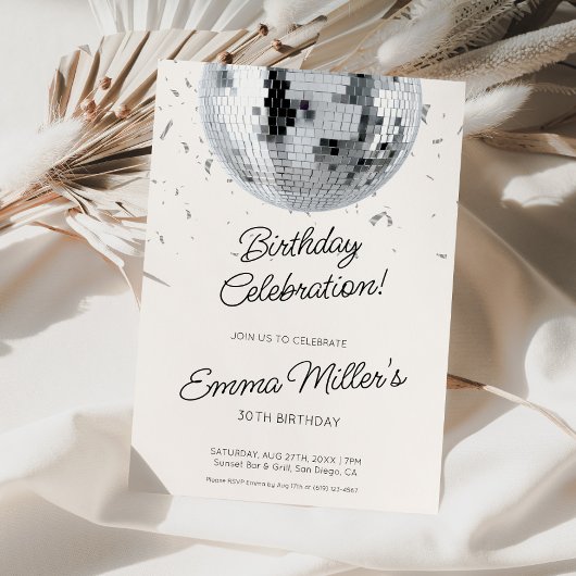 Invitation de la fête d'anniversaire de la Disco A