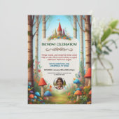 Invitation de la fête d'anniversaire de la forêt d (Debout devant)