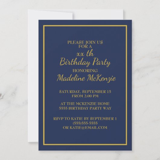 Invitation de la fête d'anniversaire de la Marine  (Devant)
