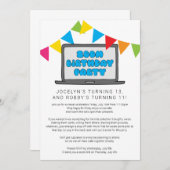 Invitation de la fête d'anniversaire de la parenté (Devant / Derrière)