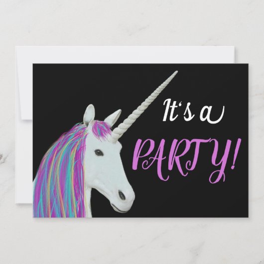 Invitation de la fête d'anniversaire de la Unicorn (Devant)