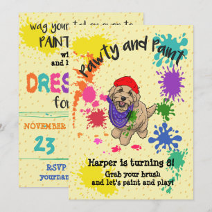 Invitation de la fête d'anniversaire de l'art des