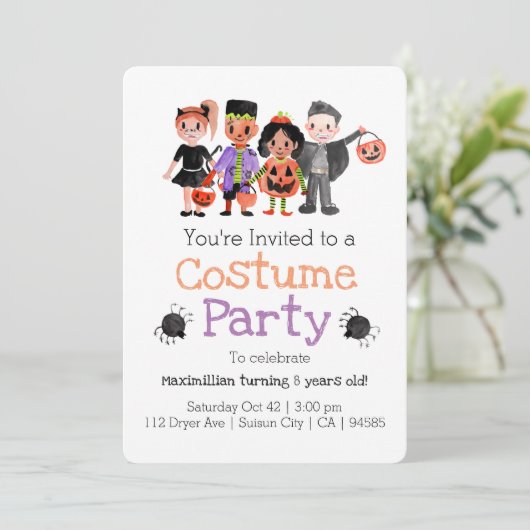 Invitation de la fête d'anniversaire de l'Hallowee (Debout devant)
