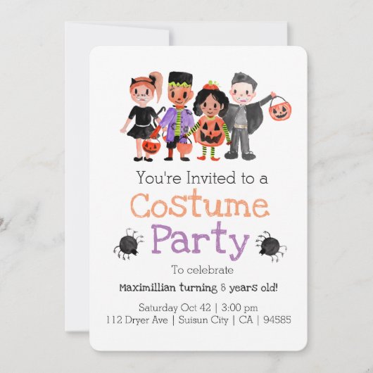 Invitation de la fête d'anniversaire de l'Hallowee (Devant)