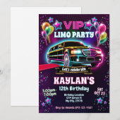 Invitation de la fête d'anniversaire de Limo pour  (Devant / Derrière)