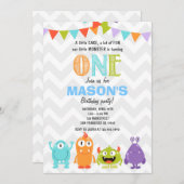 Invitation de la fête d'anniversaire de Little Mon (Devant / Derrière)