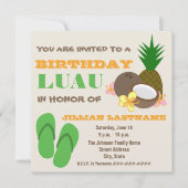 Invitation de la fête d'anniversaire de Luau (Devant)
