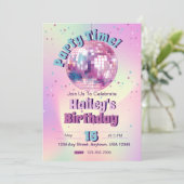 Invitation de la fête d'anniversaire de Pink Disco (Debout devant)