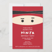 Invitation de la fête d'anniversaire de Red Ninja (Devant)