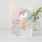Invitation de la fête d'anniversaire de Unicorn ar (Debout devant)