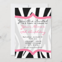 Invitation de la fête d'anniversaire de Zebra & Pi