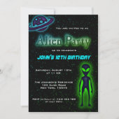 Invitation de la fête d'anniversaire des Aliens su (Devant)