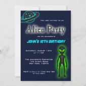 Invitation de la fête d'anniversaire des Aliens su (Devant)