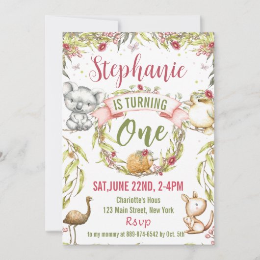 Invitation de la fête d'anniversaire des animaux a (Devant)