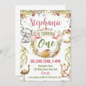 Invitation de la fête d'anniversaire des animaux a (Devant / Derrière)