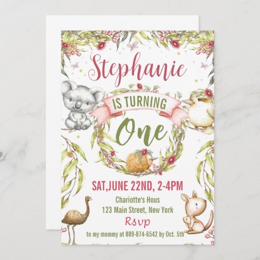 Invitation de la fête d'anniversaire des animaux a (Devant / Derrière)