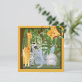 Invitation de la fête d'anniversaire des animaux d (Debout devant)