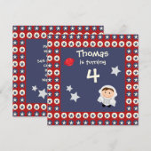 Invitation de la fête d'anniversaire des astronaut (Devant / Derrière)