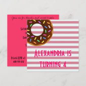 Invitation de la fête d'anniversaire Donut (Devant / Derrière)