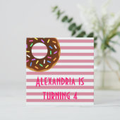 Invitation de la fête d'anniversaire Donut (Debout devant)