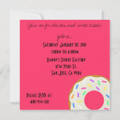 Invitation de la fête d'anniversaire Donut (Dos)