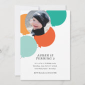 Invitation de la fête d'anniversaire du ballon (Devant)