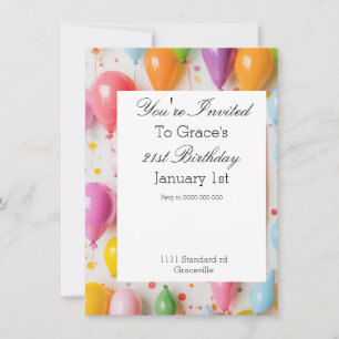 Invitation de la fête d'anniversaire du ballon
