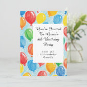 Invitation de la fête d'anniversaire du ballon (Debout devant)