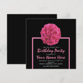 Invitation de la fête d'anniversaire du bouquet de (Devant / Derrière)