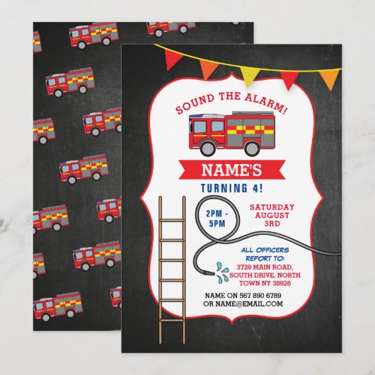 Invitation de la fête d'anniversaire du camion de  (Devant / Derrière)