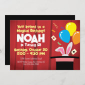 Invitation de la fête d'anniversaire du magicien - (Devant / Derrière)