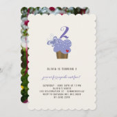 Invitation de la fête d'anniversaire du papillon p (Devant / Derrière)