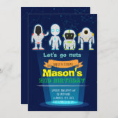 Invitation de la fête d'anniversaire du robot (Devant / Derrière)
