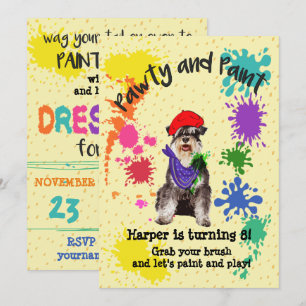 Invitation de la fête d'anniversaire du Schnauzer