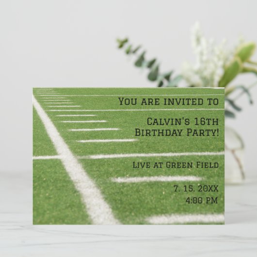 Invitation de la fête d'anniversaire du terrain de (Debout devant)