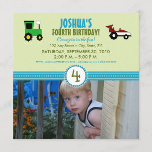 Invitation de la fête d'anniversaire du Tracteur d