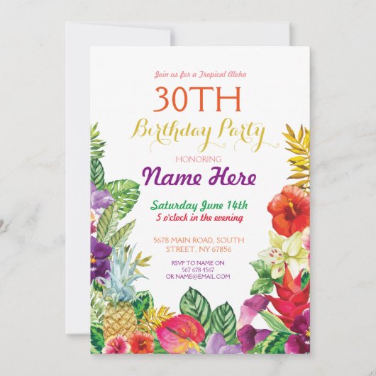 Invitation de la fête d'anniversaire du Tropical T (Devant)