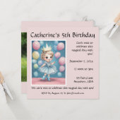 Invitation de la fête d'anniversaire enchantée de  (Devant/Arrière en situation)