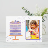 Invitation de la fête d'anniversaire Gâteau photo  (Debout devant)