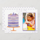 Invitation de la fête d'anniversaire Gâteau photo  (Devant / Derrière)