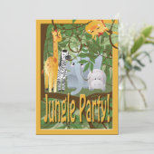 Invitation de la fête d'anniversaire Jungle Animal (Debout devant)