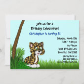 Invitation de la fête d'anniversaire Jungle Leopar (Dos)
