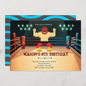 Invitation de la fête d'anniversaire Luchador (Devant / Derrière)