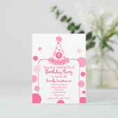 Invitation de la fête d'anniversaire Pink Polka Do (Debout devant)