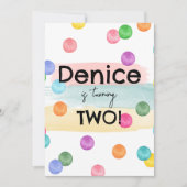 Invitation de la fête d'anniversaire Polka Dot (Devant)