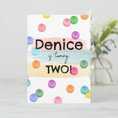 Invitation de la fête d'anniversaire Polka Dot (Debout devant)