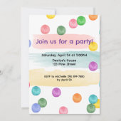 Invitation de la fête d'anniversaire Polka Dot (Dos)